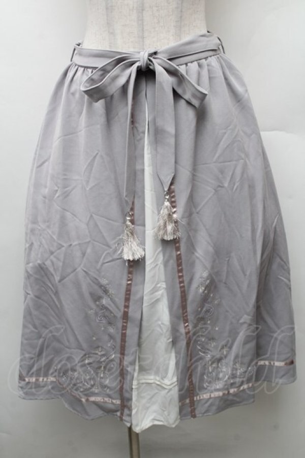 画像1: axes femme / スノー刺繍スカート  グレー S-26-02-10-065-AX-SK-HR-ZS (1)