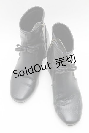 画像: m petit by misako / リボンショートブーツ L 黒 S-26-02-10-015-0-ZA-HR-ZS