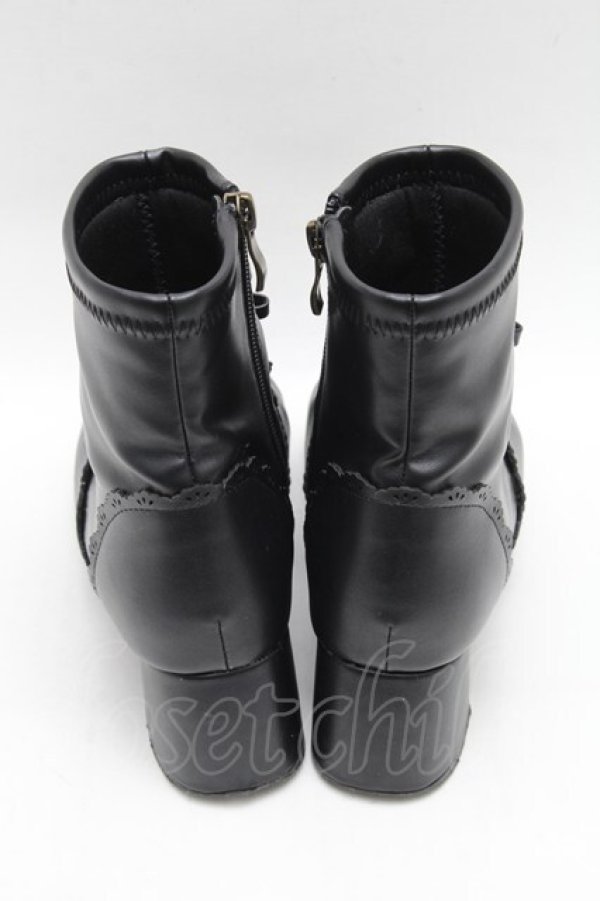 画像3: m petit by misako / リボンショートブーツ L 黒 S-26-02-10-015-0-ZA-HR-ZS (3)