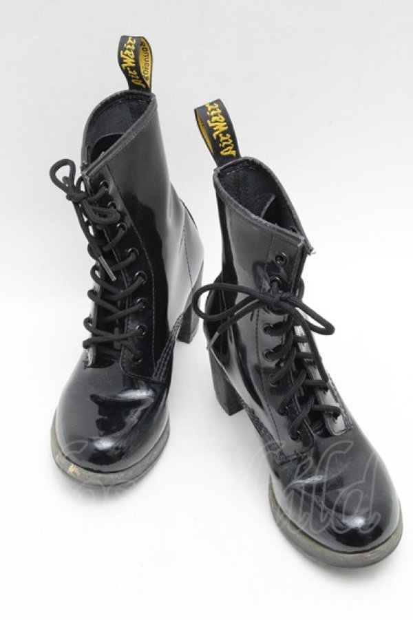 画像1: Dr.Martens （Getta Grip） / エナメル8ホールヒールブーツ UK4 22~23cm 黒 S-26-02-10-016-PU-SH-HR-ZS (1)