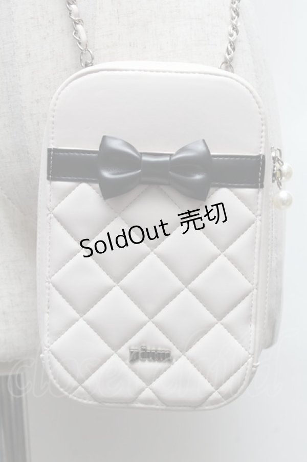 画像1: pium / フロントリボンキルティングフォンホルダー  ピンク S-26-02-10-017-0-BG-AS-ZS (1)