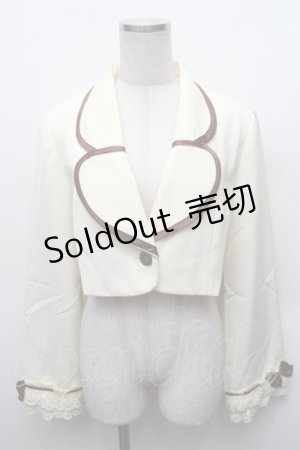 画像: MARBLE / パイピング飾りエンブレムショートジャケット  イエロー S-26-02-10-023-GO-JA-HR-ZS