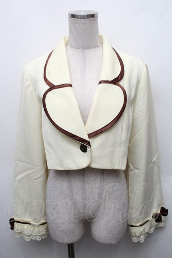 画像1: MARBLE / パイピング飾りエンブレムショートジャケット  イエロー S-26-02-10-023-GO-JA-HR-ZS (1)