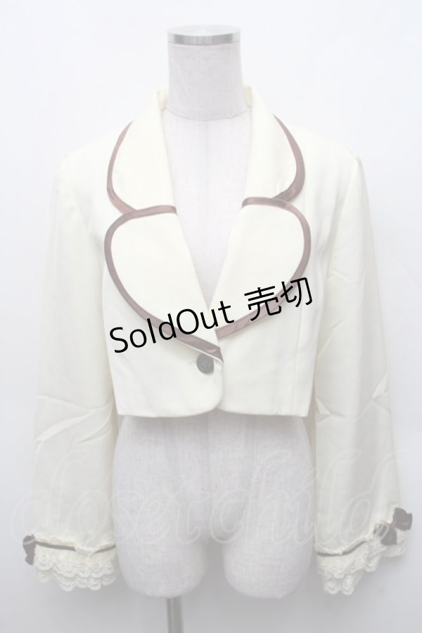 画像1: MARBLE / パイピング飾りエンブレムショートジャケット  イエロー S-26-02-10-023-GO-JA-HR-ZS (1)