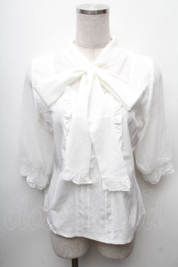 画像1: axes femme POETIQUE / チュールパフ袖トップス  白 S-26-02-10-025-AX-TO-HR-ZS (1)