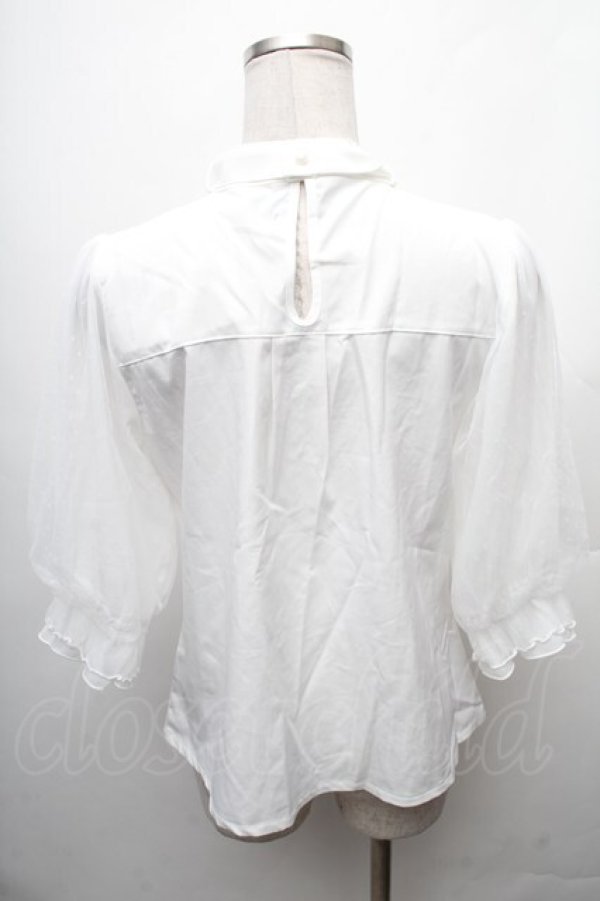 画像2: axes femme POETIQUE / チュールパフ袖トップス  白 S-26-02-10-025-AX-TO-HR-ZS (2)