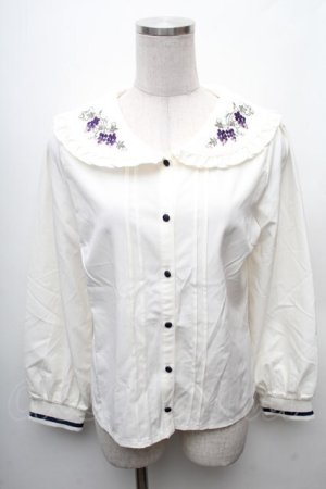 画像: axes femme POETIQUE / ヴァンダンジュ刺繍ブラウス  オフ S-26-02-10-026-AX-BL-AS-ZS