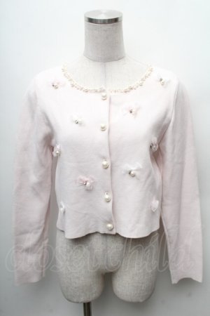 画像: mille fille closet by LODISPOTTO / Love Ribbonカーディガン  ピンク S-26-02-10-030-LO-TO-HR-ZS
