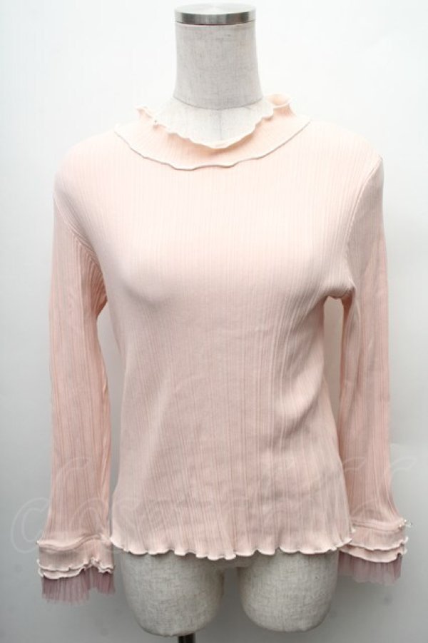 画像1: axes femme / プリーツチュールメロープルオーバー  ピンク S-26-02-10-031-AX-TO-HR-ZS (1)