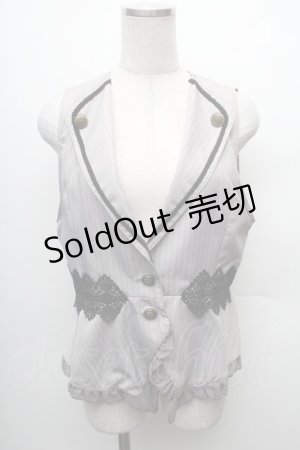 画像: axes femme POETIQUE / ストライプショートベスト  グレー S-26-02-10-034-AX-JA-HR-ZS