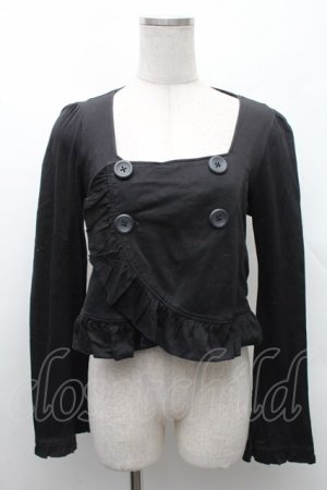 画像: BPN / フリルショートジャケット  黒 S-26-02-11-040-GO-TO-HR-ZS