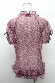 画像2: Drug Honey / レオパードフリルシアーブラウス  ピンク S-26-02-11-042-PU-BL-HR-ZS (2)
