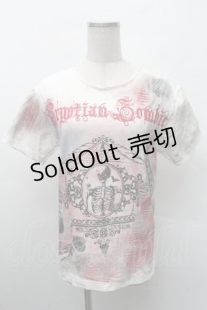 画像: PUNK / スカルプリントTシャツ  白 S-26-02-11-044-PU-TO-HR-ZS