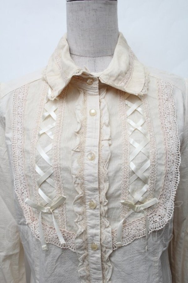 画像3: axes femme / 編上ブラウス  オフ S-26-02-11-004-AX-BL-AS-ZS (3)