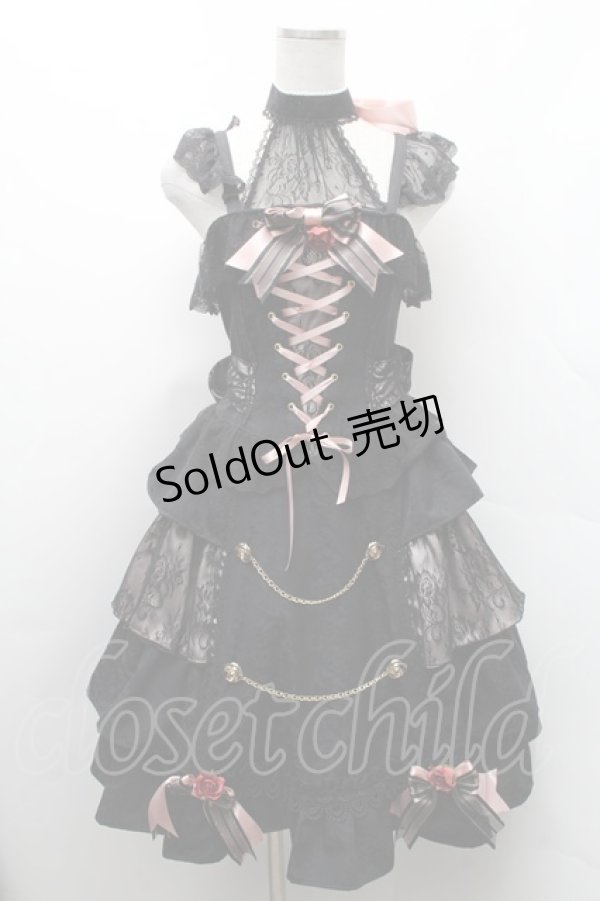 画像1: ALICE and the PIRATES / Sweet DevilジャンパースカートII  黒ｘピンク S-26-02-11-047-PA-OP-HR-ZS (1)