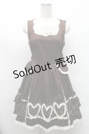 画像: Innocent World / ハートレースワンピース  ブラウン S-26-02-11-049-IW-OP-AS-ZS