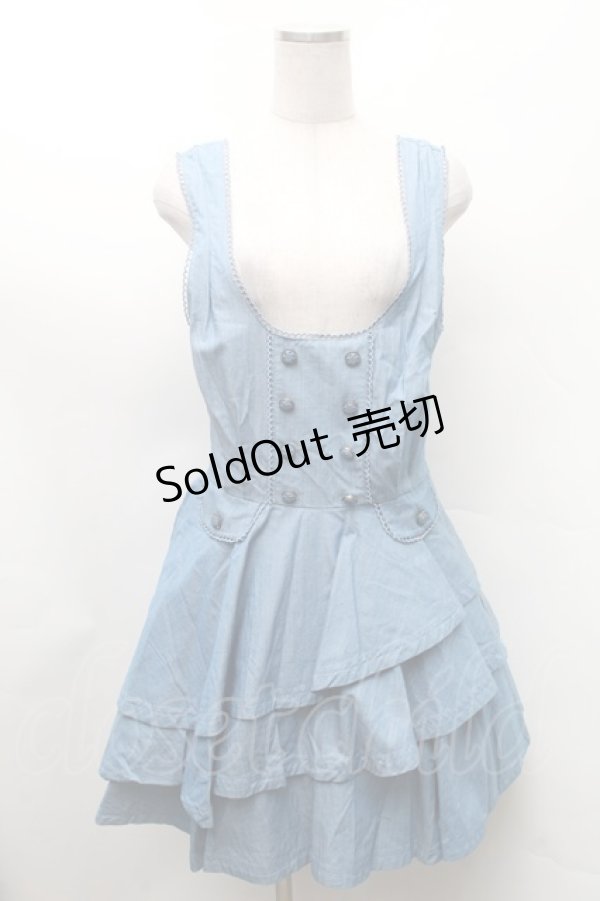 画像1: axes femme POETIQUE / ティアードフリルワンピース  ブルー S-26-02-11-050-AX-OP-AS-ZS (1)