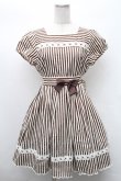 画像1: Cornet / ストライプワンピース  ブラウンｘ白 S-26-02-11-053-LO-OP-AS-ZS (1)