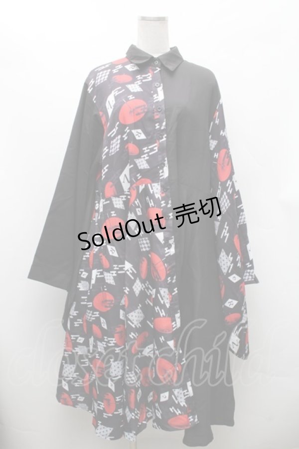 画像1: NieR Clothing / 着物袖ワンピース  黒 S-26-02-11-055-PU-OP-AS-ZS (1)