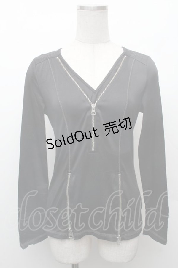 画像1: Ozz Croce / フロントZIPトップス  黒 S-26-02-11-007-OO-TO-AS-ZS (1)