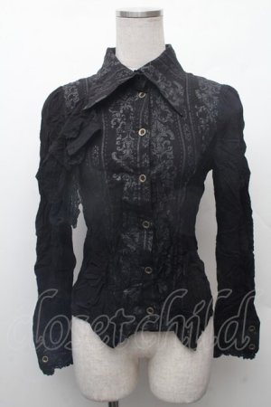 画像: STEAM / フリルブラウス  黒 S-26-02-11-008-HN-BL-AS-ZS