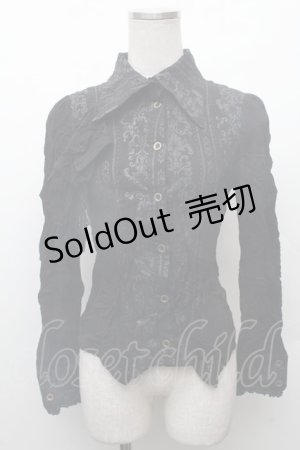 画像: STEAM / フリルブラウス  黒 S-26-02-11-008-HN-BL-AS-ZS