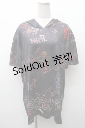 画像: NieR Clothing / 転写プリントトップス  黒 S-26-02-11-009-PU-TO-AS-ZS