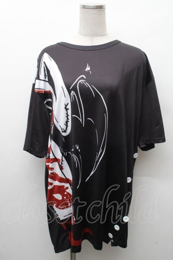 画像1: NieR Clothing / 転写プリントトップス  黒 S-26-02-11-010-PU-TO-AS-ZS (1)