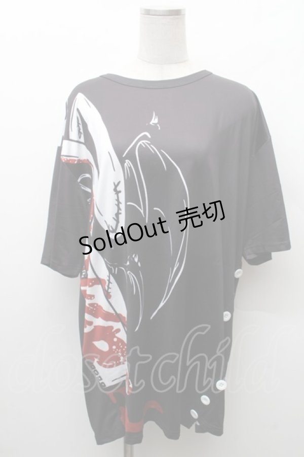 画像1: NieR Clothing / 転写プリントトップス  黒 S-26-02-11-010-PU-TO-AS-ZS (1)