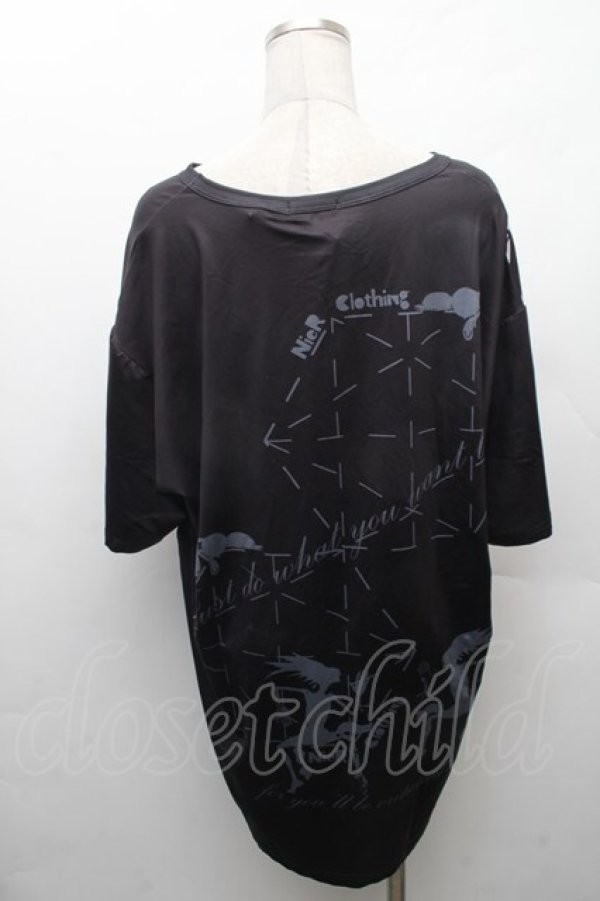 画像2: NieR Clothing / 転写プリントトップス  黒 S-26-02-11-010-PU-TO-AS-ZS (2)