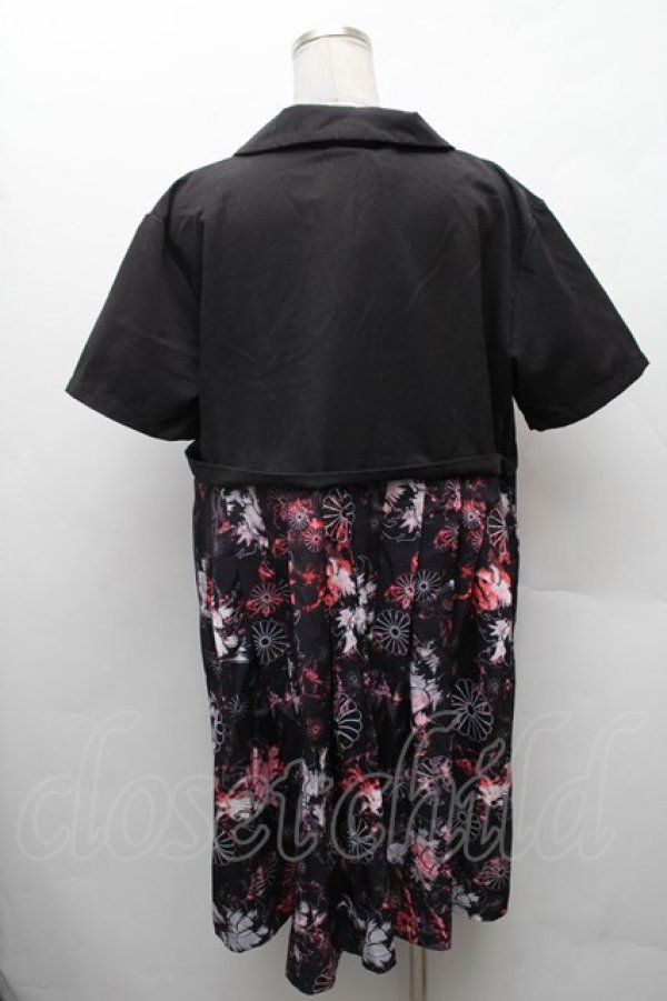 画像2: NieR Clothing / 半袖シャツワンピース  黒 S-26-02-11-013-PU-OP-AS-ZS (2)