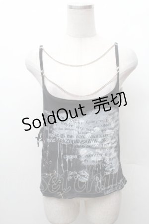 画像: h.ANARCHY / プリントチェーンキャミソール  黒 S-26-02-11-020-HN-TO-HR-ZS