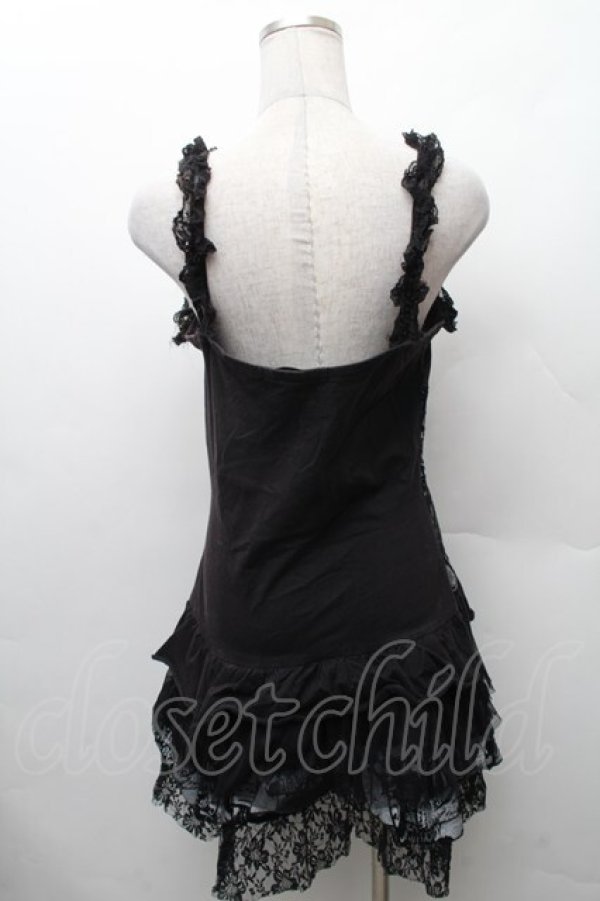 画像2: SEX POT ReVeNGe / ティアードキャミワンピース  黒 S-26-02-11-025-SP-OP-HR-ZS (2)