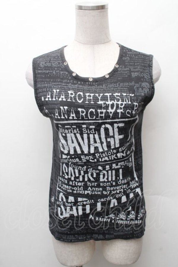 画像1: h.ANARCHY / プリントタンクトップ  グレー S-26-02-11-027-HN-TS-HR-ZS (1)