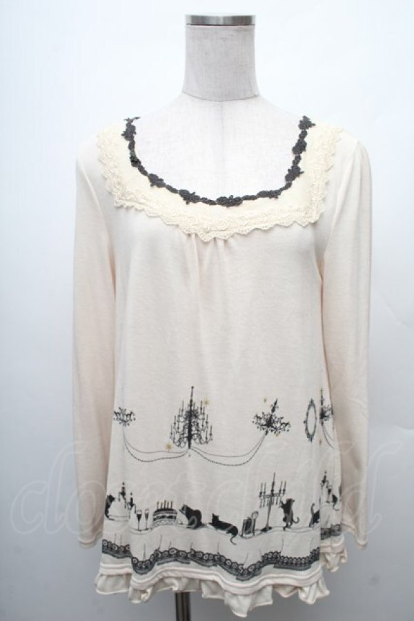 画像1: axes femme / シルエットねこptプルオーバー  オフ S-26-02-11-003-AX-TO-AS-ZS (1)