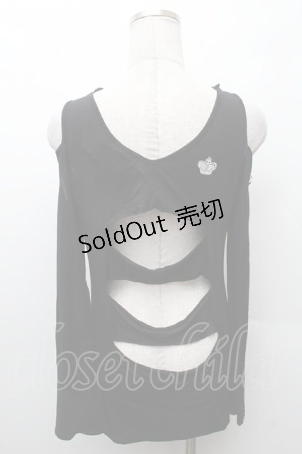 画像2: ALGONQUINS / ユニオンチェーンプリントカットソー  黒 S-26-02-11-028-AL-TO-HR-ZS (2)