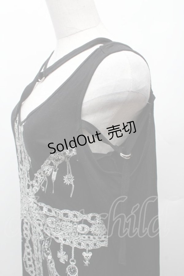 画像3: ALGONQUINS / ユニオンチェーンプリントカットソー  黒 S-26-02-11-028-AL-TO-HR-ZS (3)