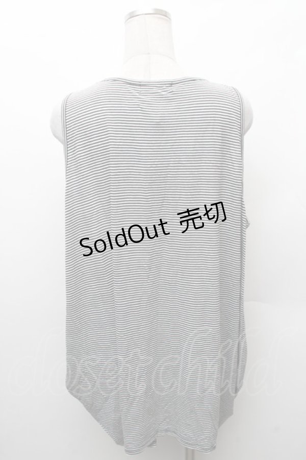 画像2: PEACE NOW / ボーダー刺 タンクトップ  黒ｘ白 S-26-02-11-029-PU-TS-HR-ZS (2)
