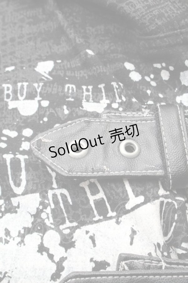 画像3: h.NAOTO / プリントノースリーブフードZIPパーカー  黒 S-26-02-11-031-HN-OP-HR-ZS (3)