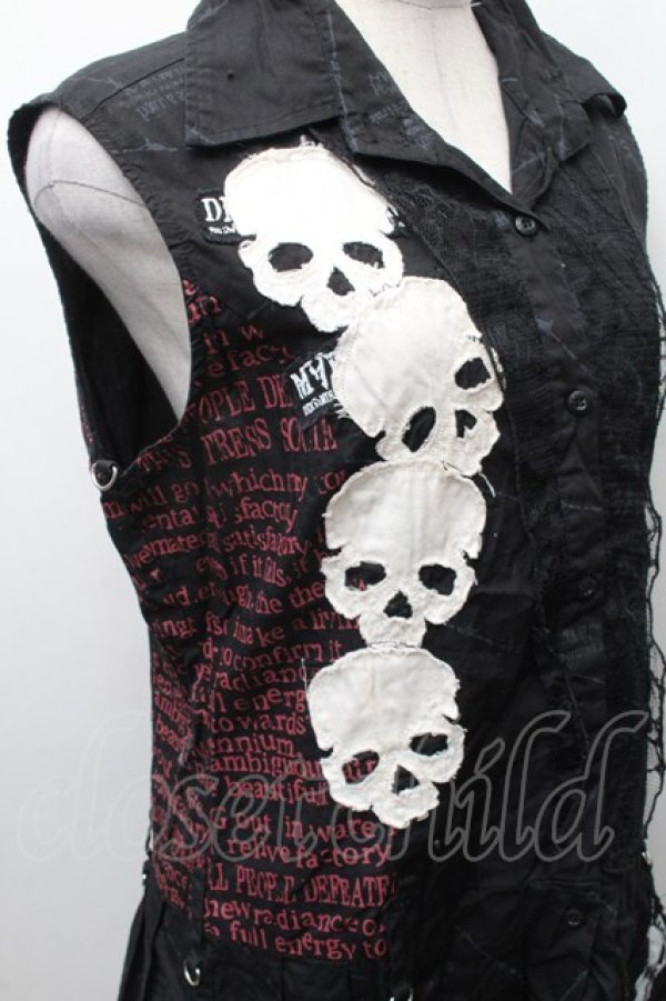 画像4: MAD / プリントノースリーブチュニック M 黒 S-26-02-11-032-PU-TO-HR-ZS (4)