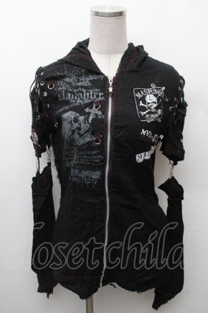 画像: MAD / ガーゼフードZIPパーカー M 黒 S-26-02-11-033-PU-TO-HR-ZS