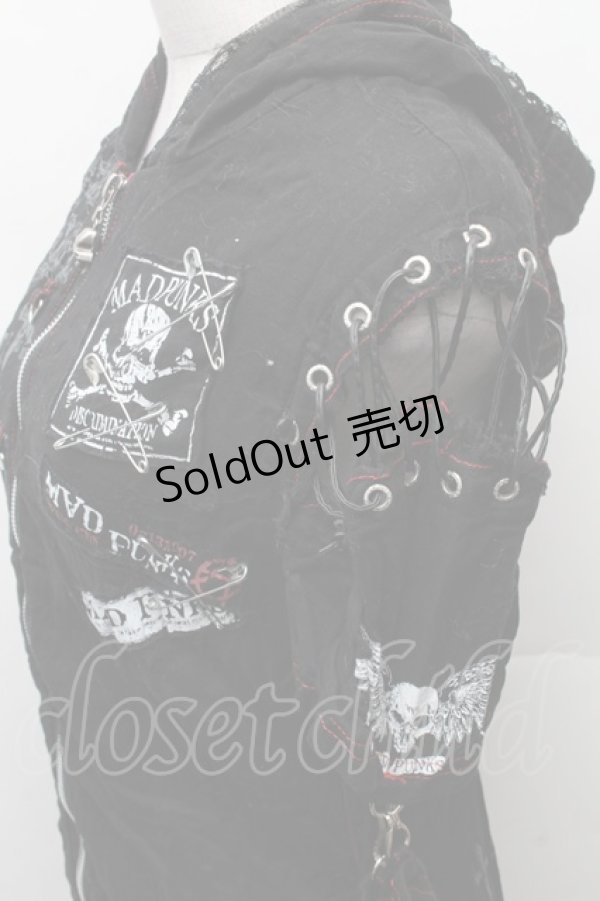 画像3: MAD / ガーゼフードZIPパーカー M 黒 S-26-02-11-033-PU-TO-HR-ZS (3)