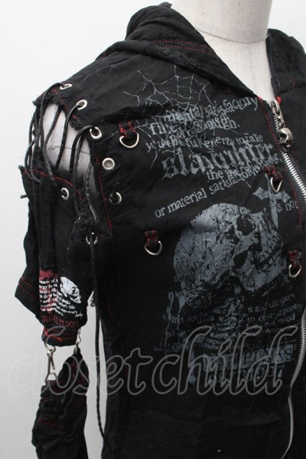 画像4: MAD / ガーゼフードZIPパーカー M 黒 S-26-02-11-033-PU-TO-HR-ZS (4)