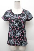 画像1: RNA / スカルプリントTシャツ  黒ｘピンク S-26-02-11-034-PU-TS-HR-ZS (1)