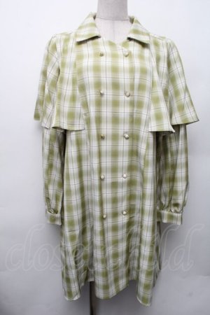 画像: axes femme / ダブルブレストケープワンピース  グリーン S-26-02-13-043-AX-OP-AS-ZS