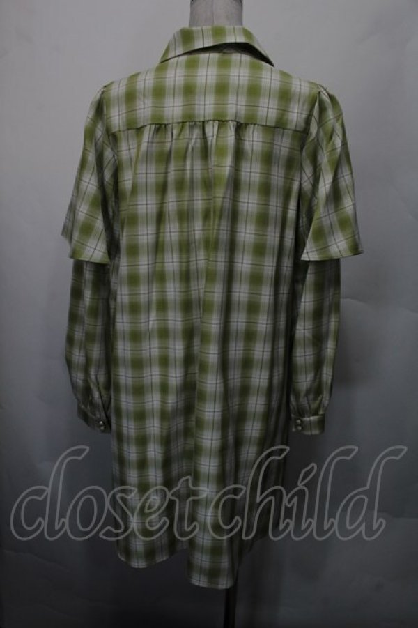 画像3: axes femme / ダブルブレストケープワンピース  グリーン S-26-02-13-043-AX-OP-AS-ZS (3)