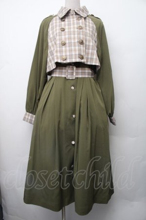 画像: axes femme POETIQUE / 2WAYバイカラーコート  カーキ S-26-02-13-045-AX-CO-AS-ZS