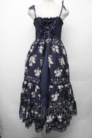 画像: axes femme / 花柄2wayロングスカート  紺 S-26-02-13-047-AX-SK-AS-ZS