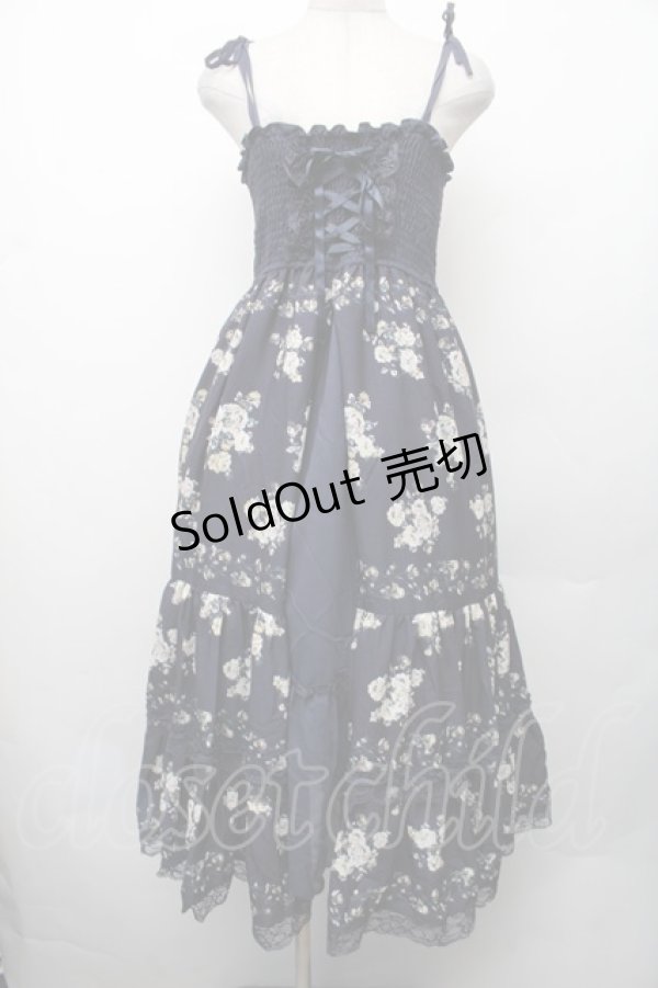 画像1: axes femme / 花柄2wayロングスカート  紺 S-26-02-13-047-AX-SK-AS-ZS (1)