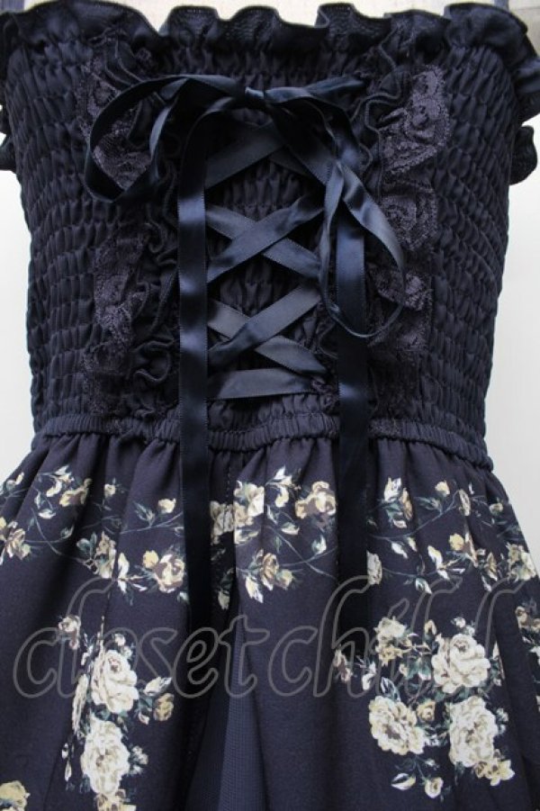 画像2: axes femme / 花柄2wayロングスカート  紺 S-26-02-13-047-AX-SK-AS-ZS (2)